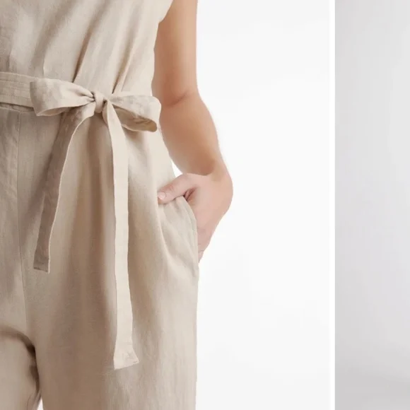 Quince 100% European Linen Square Neck Jumpsuit - Picture 3 of 7